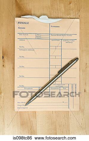 Medical record and pen View Large Photo Image Stock Photograph - Medical record and pen. Fotosearch