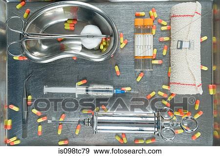 Surgical equipment and capsules View Large Photo Image Stock Photo - Surgical equipment and capsules. Fotosearch