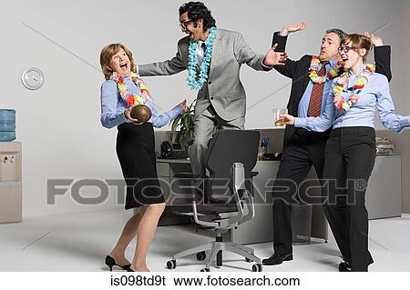 Business people enjoying office party View Large Photo Image Stock Photograph - Business people enjoying office party. Fotosearch