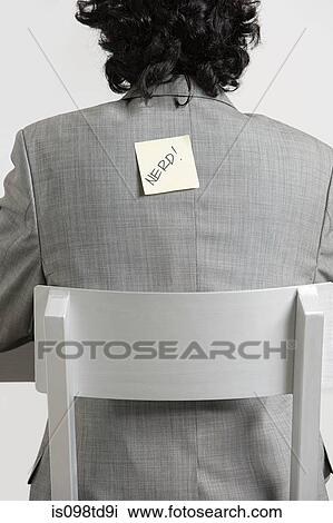 Businessman with adhesive note stuck to his back View Large Photo Image Stock Image - Businessman with adhesive note stuck to his back. Fotosearch