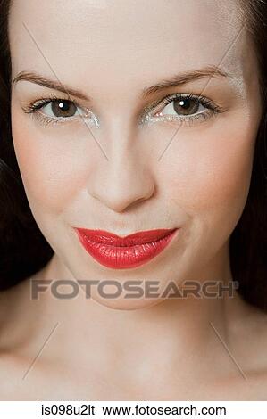 Young brunette woman, portrait View Large Photo Image Stock Photograph - Young brunette woman, portrait. Fotosearch