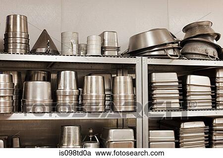 Kitchen utensils and baking tins, commercial kitchen View Large Photo Image Stock Image - Kitchen utensils and baking tins, commercial kitchen. Fotosearch
