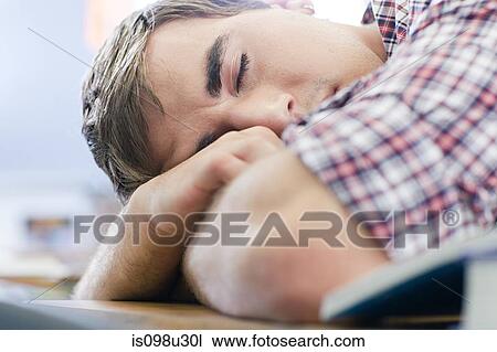 Male high school student asleep in class View Large Photo Image Stock Image - Male high school student asleep in class. Fotosearch