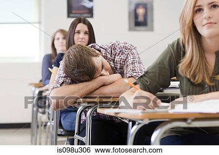 Male high school student asleep in class View Large Photo Image Stock Photograph - Male high school student asleep in class. Fotosearch
