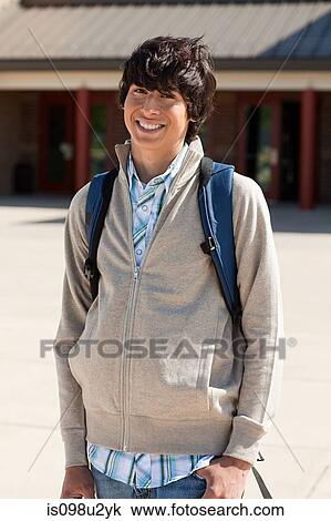 Portrait of male high school student View Large Photo Image Stock Image - Portrait of male high school student. Fotosearch