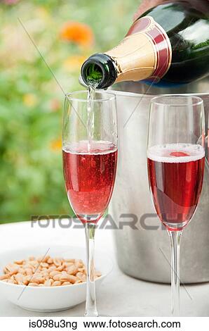 Stock Image - Kir royale champagne cocktail. Fotosearch