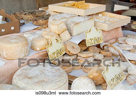 Sheeps cheese on market stall View Large Photo Image Stock Image - Sheeps cheese on market stall. Fotosearch