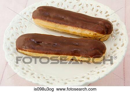 Two chocolate eclairs View Large Photo Image Stock Image - Two chocolate eclairs. Fotosearch