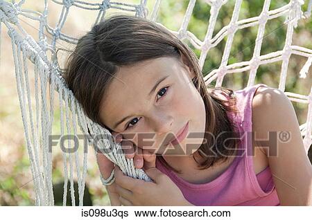 Girl in hammock, portrait View Large Photo Image Stock Photograph - Girl in hammock, portrait. Fotosearch