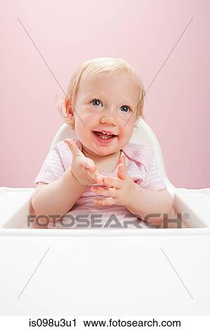 Stock Image - Baby girl, portrait. Fotosearch
