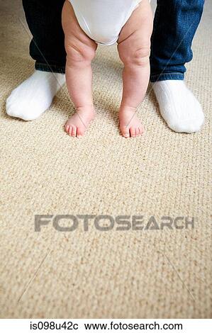 Stock Image - Baby and adult legs. Fotosearch