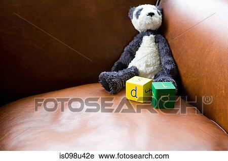 Panda toy and building blocks on sofa View Large Photo Image Stock Image - Panda toy and building blocks on sofa. Fotosearch
