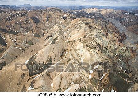 Stock Image - Iceland, landmannalaugar, hekla volcano. Fotosearch