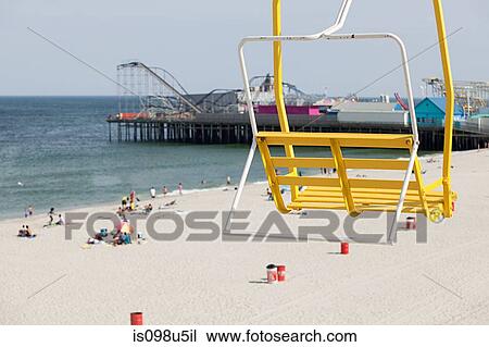 Chair lift and beach at seaside heights, new jersey View Large Photo Image Stock Image - Chair lift and beach at seaside heights, new jersey. Fotosearch