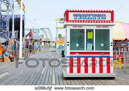 Ticket booth on boardwalk at seaside heights, new jersey View Large Photo Image Stock Image - Ticket booth on boardwalk at seaside heights, new jersey. Fotosearch