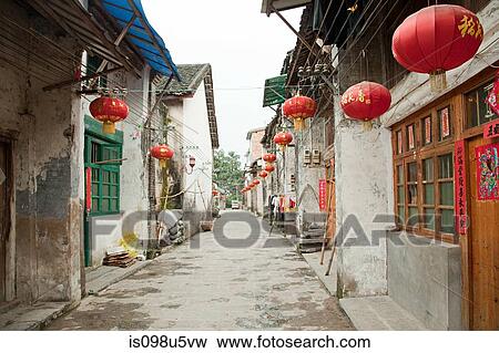 Stock Photo - China, guangxi province, xingping street. Fotosearch