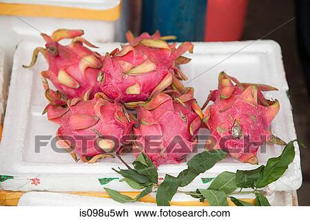 China, guangxi province, yangshuo, dragon fruit in yangshuo market View Large Photo Image Stock Image - China, guangxi province, yangshuo, dragon fruit in yangshuo market. Fotosearch