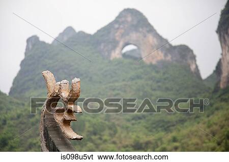 China, guangxi province, yangshuo, view of moon hill View Large Photo Image Stock Photograph - China, guangxi province, yangshuo, view of moon hill. Fotosearch