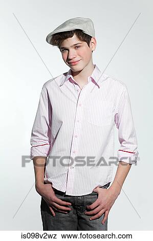 Boy wearing a flat cap View Large Photo Image Stock Photo - Boy wearing a flat cap. Fotosearch