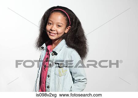 Girl wearing denim jacket View Large Photo Image Stock Image - Girl wearing denim jacket. Fotosearch