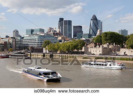 River Thames, City and Tower of London View Large Photo Image Picture - River Thames, City and Tower of London. Fotosearch