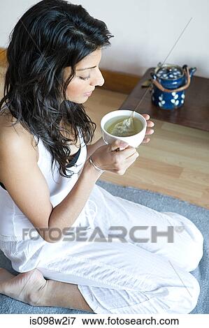 Women drinking green tea View Large Photo Image Stock Photo - Women drinking green tea. Fotosearch