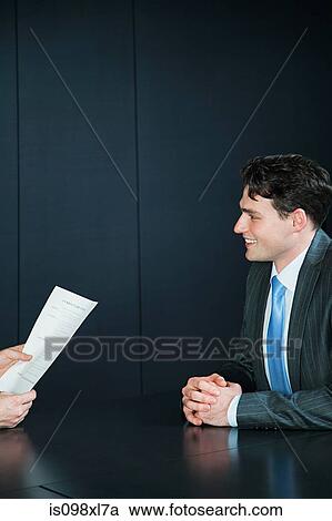 Businessman in job interview View Large Photo Image Stock Image - Businessman in job interview. Fotosearch