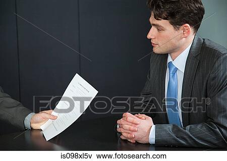 Businessman in job interview View Large Photo Image Stock Photo - Businessman in job interview. Fotosearch