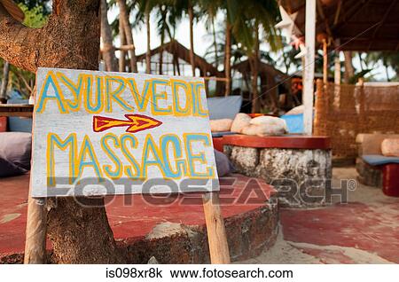 Ayurvedic massage sign, Goa View Large Photo Image Stock Image - Ayurvedic massage sign, Goa. Fotosearch