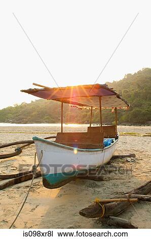Boat on beach in Palolem, Goa View Large Photo Image Stock Image - Boat on beach in Palolem, Goa. Fotosearch
