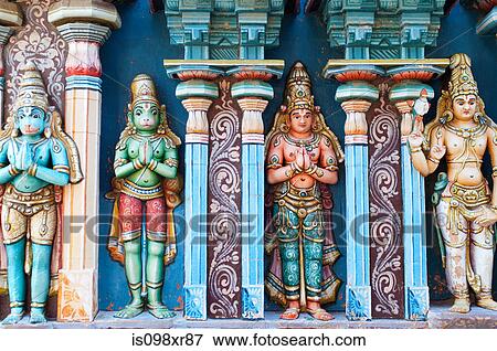Colourful frieze detail at the Sri Ranganathaswamy temple, Trichy, Tamil Nadu View Large Photo Image Stock Photo - Colourful frieze detail at the Sri Ranganathaswamy temple, Trichy, Tamil Nadu. Fotosearch