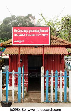 Police outpost at Coonoor railway station, Nilgiri Hills, Kerala View Large Photo Image Stock Photography - Police outpost at Coonoor railway station, Nilgiri Hills, Kerala. Fotosearch