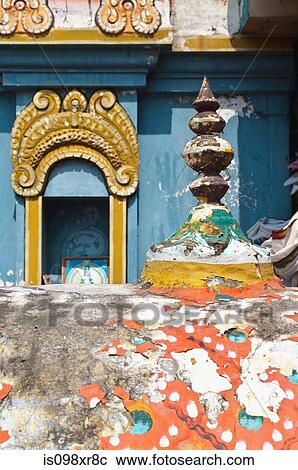 Stock Image - Temple detail, Trichy, Tamil Nadu. Fotosearch