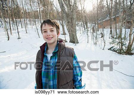 Boy in snow, portrait View Large Photo Image Stock Image - Boy in snow, portrait. Fotosearch