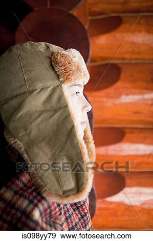 Boy wearing hat, portrait View Large Photo Image Stock Photo - Boy wearing hat, portrait. Fotosearch