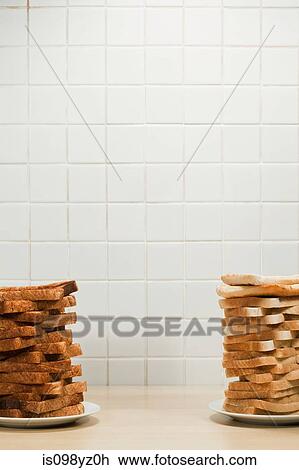 Stock Image - Stack of toast. Fotosearch