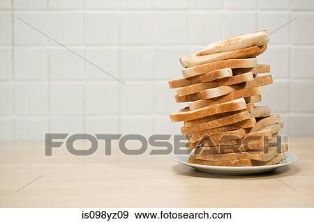 Stock Photo - Stack of toast. Fotosearch