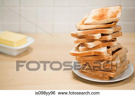 Stack of toast View Large Photo Image Stock Photograph - Stack of toast. Fotosearch