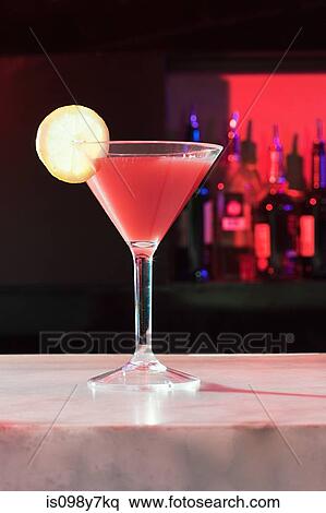 Pink cocktail on bar View Large Photo Image Stock Photography - Pink cocktail on bar. Fotosearch