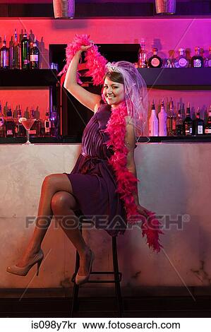 Stock Photography - Young woman on hen night. Fotosearch