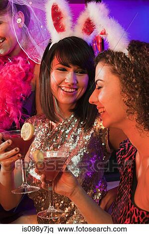 Young women on hen night View Large Photo Image Stock Photography - Young women on hen night. Fotosearch