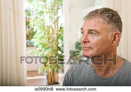 Senior man looking away View Large Photo Image Stock Photo - Senior man looking away. Fotosearch