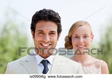 Bride and groom, portrait View Large Photo Image Stock Image - Bride and groom, portrait. Fotosearch