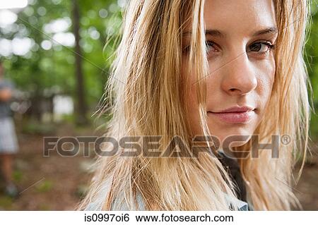 Portrait of young blonde woman View Large Photo Image Stock Photograph - Portrait of young blonde woman. Fotosearch