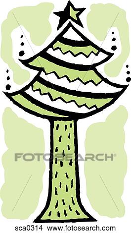 長い 首 クリスマスツリー イラスト Sca0314 Fotosearch