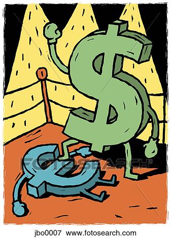 a boxing match between the dollar and the euro View Large Illustration Stock Illustration - a boxing match between the dollar and the euro. Fotosearch