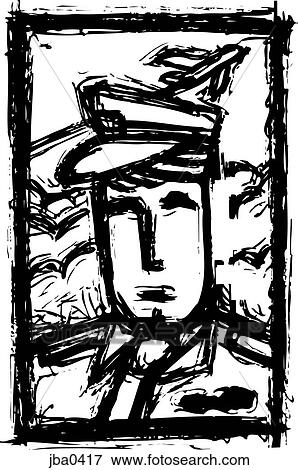 airforce officer b&w View Large Illustration Stock Illustration - airforce officer b&w. Fotosearch