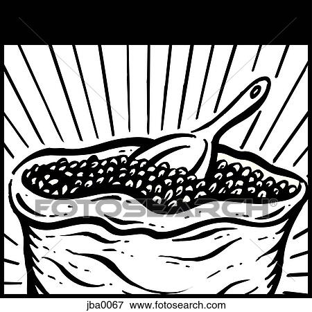 Bag Of Coffee Beans Bw Bag Of Coffee Beans Bw