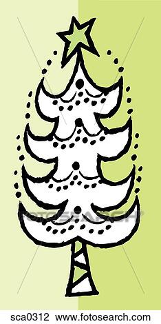 Drawing - baroque christmas tree. Fotosearch