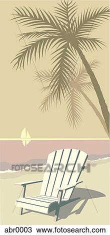 Drawing - beach chair. Fotosearch
